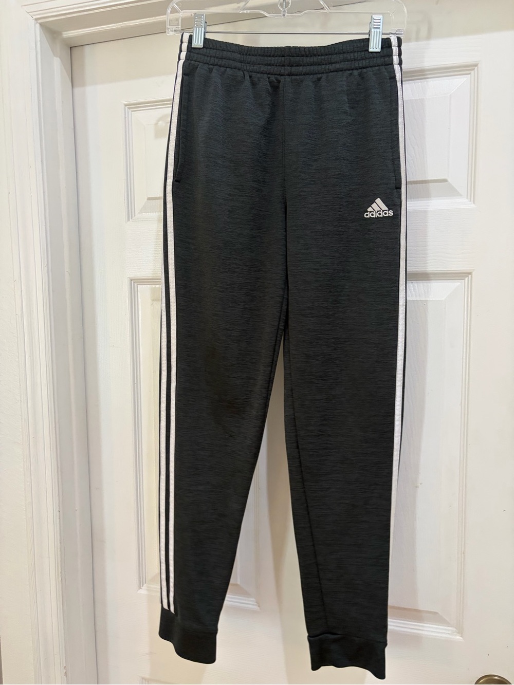 adidas Black Joggers with White Three-Stripes